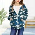 thumbnail image 4 of dazeni Girls Zip Up Hoodie Kids Fashion Oversized Camo Sweatshirt Jacket with Pockets Loose Casual Fall Winter Outwear, 4 of 8