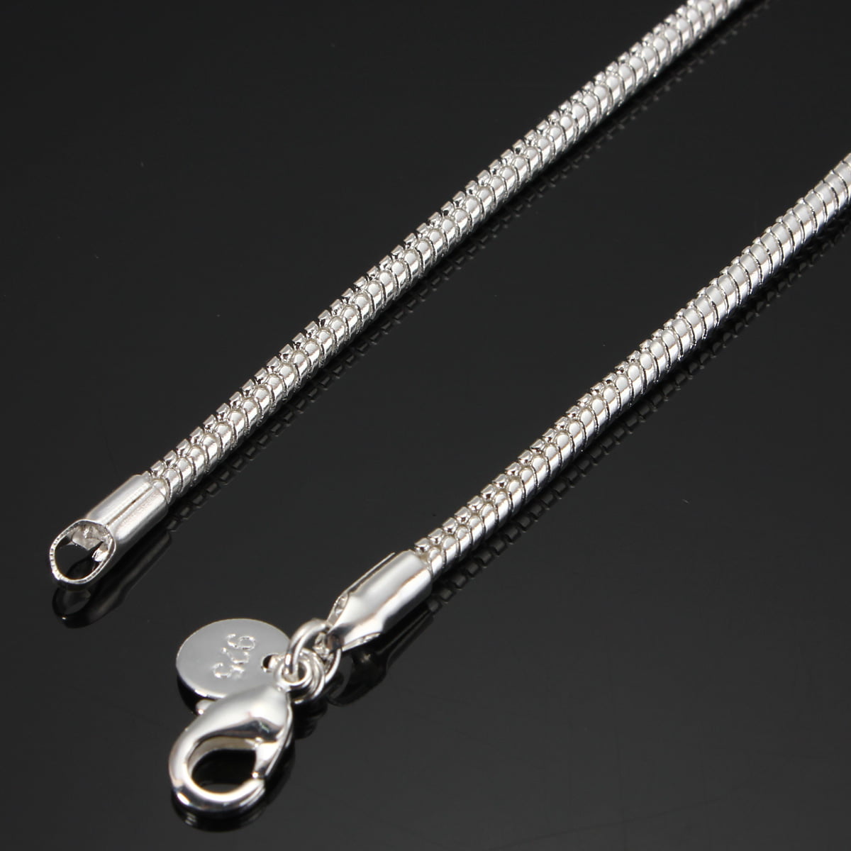 925 Sterling Silver Snake Chain Necklace 3MM/4MM 16'', 18'', 20 