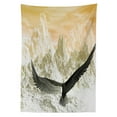 thumbnail image 3 of Ambesonne Bird Tablecloth Rectangular Table Cover, Eagle Flying Mountains, 60"x90", Orange Olive, 3 of 4