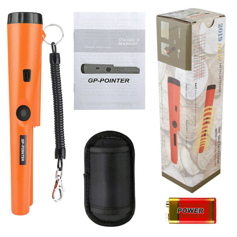 VEVOR Metal Detector Pinpointer, Partial Waterproof Handheld Pin Pointer  Wand, 1.96 Detection Depth, 3 Modes, Treasure Hunting Probe with Holster,  Waterproof Bag and 9V Battery, for Adults and Kids