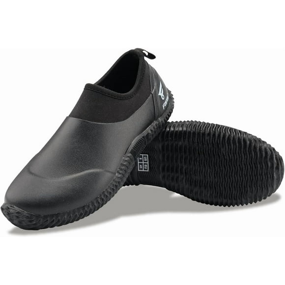 8 Fans Men's Garden Shoes Waterproof Rain Boots Mens Car Wash Rubber Neoprene Mud Shoes with Memory Foam Insoles for Gardening, Farming, Yard Work