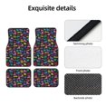thumbnail image 4 of Honeii Colorful Excavator Print Car Foot Mat Four-Piece Set - Front & Rear Universal Car Floor Mats for SUVs, Trucks, Sedans, 4 of 7