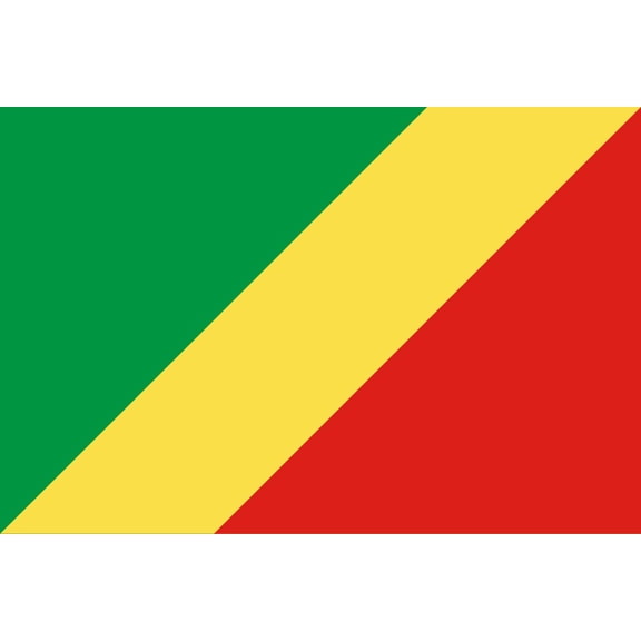 Congo Flag Decal Sticker - 6 inches wide