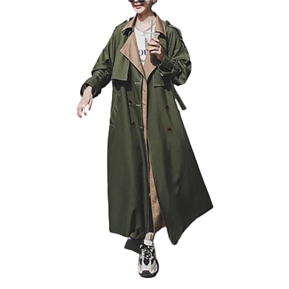 Qarigey Abrigo de poliéster para mujer, abrigo de viento de repuesto para invierno y otoño, abrigo informal de manga larga a prueba de viento de Color Abrigos y chamarras S Qarigey AP013534-01