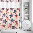 thumbnail image 2 of No Hook Shower Curtain, American Flag Shower Curtains for Bathroom with See Through Top Window, 250 Anniversary Freedom Veteran Day Ribbon Waterproof & Washable Bath Curtain Extra Long 72"x96", 2 of 9