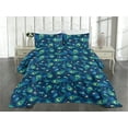 thumbnail image 2 of Ambesonne Abstract Boho Quilted Coverlet 2 Pcs, Night Peacock Feather, Twin Size, Sea Green Pastel Yellow, 2 of 4