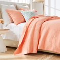 thumbnail image 4 of Greenland Home Textured Fashion Finely Stitched Bedding Set, Monterrey Coral, 3-Piece Full/Queen, 4 of 7