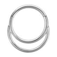 thumbnail image 5 of Titanium Hinged Segment Septum Clicker Hoop Ring 16 Gauge Double Line, 5 of 6
