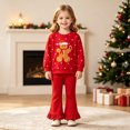 thumbnail image 2 of Enyan Toddler Girl Christmas Outfit Fall Winter Clothes Long Sleeve Crewneck Top and Legging Pant 2Pcs Set, 2 of 8