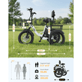 thumbnail image 6 of Actbest Electric Tricycle for Adults, 18" Folding Electric Trike, Peak 1200W Motor 48V 10.4AH Etrike, 18MPH Up to 50 Miles 3-Wheel Electric Bike with Mirror and Phone Bag (White), 6 of 7