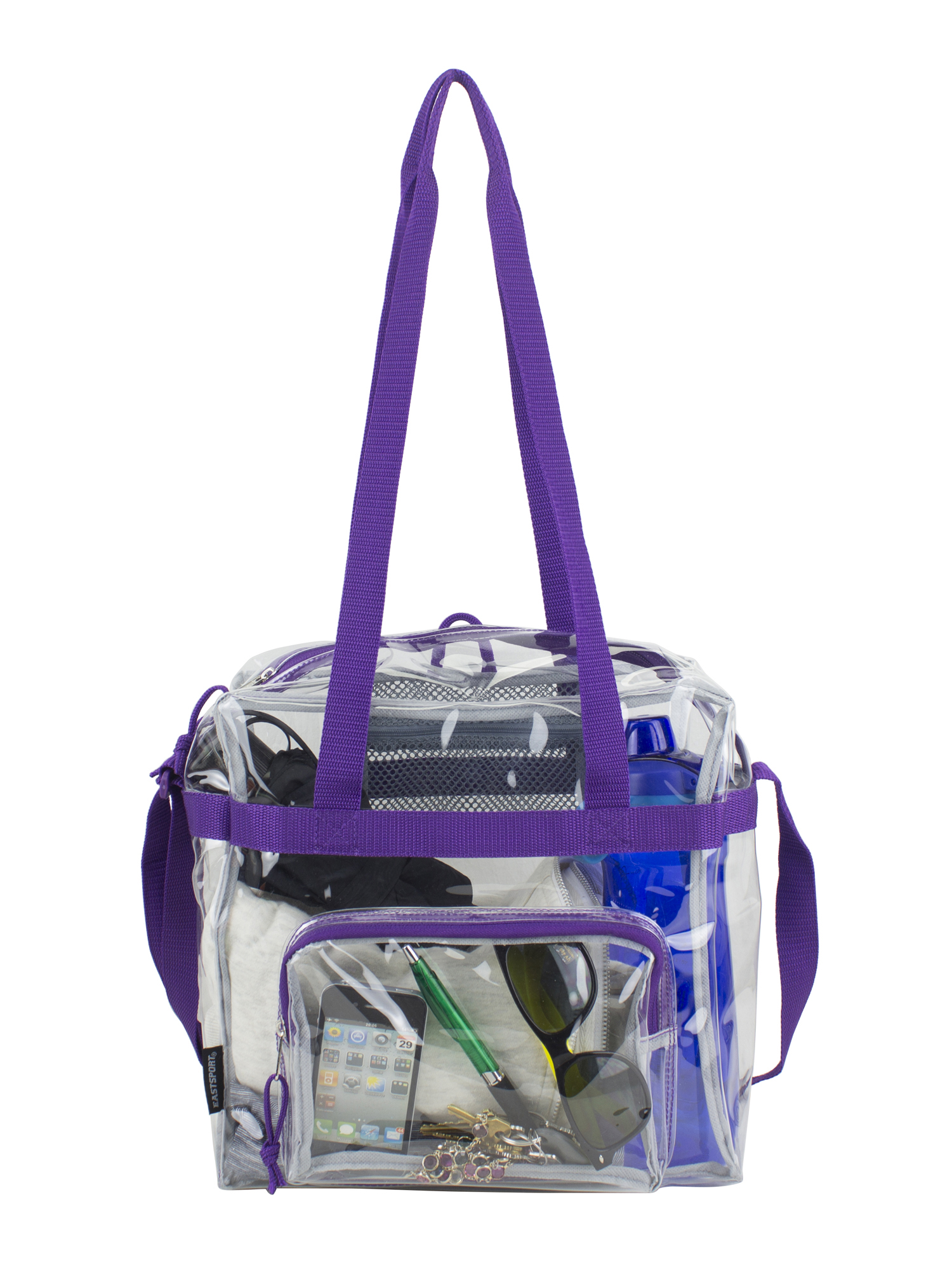 Eastsport Unisex Clear Stadium Approved Tote Purple