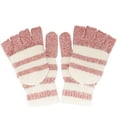 thumbnail image 2 of BambooMN Women's Knitted Fingerless Gloves Convertible Mittens One Size Red White Stripes, 3 Pairs, 2 of 4