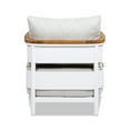 thumbnail image 4 of Jennifer Taylor Home Rhodes 29" Upholstered Teak & Aluminum Patio Arm Chair Birch Gray Chenille, 4 of 9