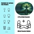 thumbnail image 2 of Bahomeck Drink Coasters Set Of 6 With Holder Colossal Tree Of Life With Roots That Reach Into The Depths Below Water Absorbent Ceramic Coasters Tabletop Protection,Suitable For Various Cup,Home Decor, 2 of 4