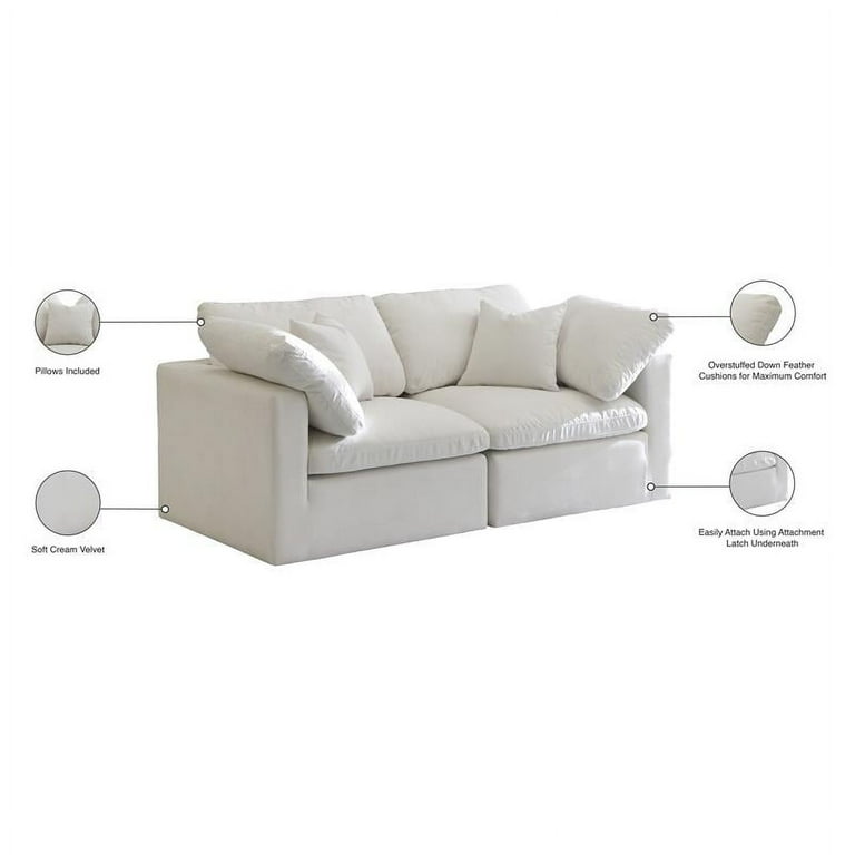 Cream plush sofa online