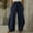Dark Blue, variant on HUPOM Cropped Pants Women Women Capri Pants Standard High Waist Rise Long Straight-Leg Blue M