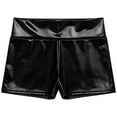 thumbnail image 3 of iiniim Women's Shiny Metallic Stretchy Booty Dance Shorts Hot Pants for Halloween Party Black XL, 3 of 7