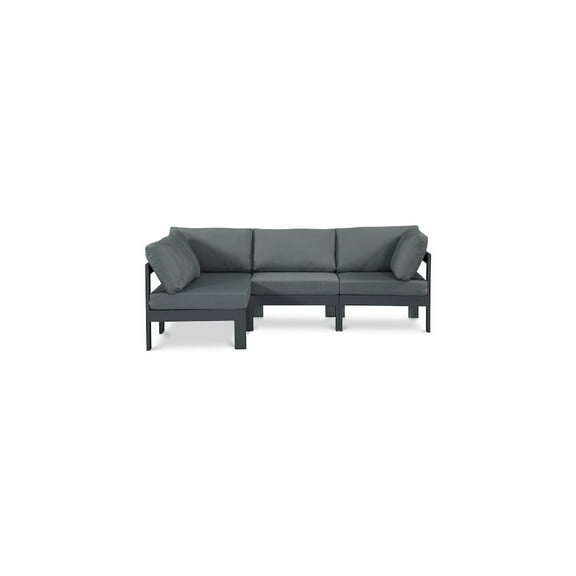 Meridian Furniture Nizuc Grey Outdoor Patio Modular Sectional
