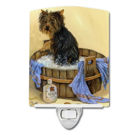 

Caroline s Treasures PPP3244CNL Yorkie Bath Time Ceramic Night Light 6x4x3 multicolor