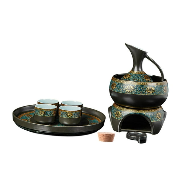 Sake de cerámica con tazas de cerámica de más cálida/botella/calentador/bandeja/tazón de calentamiento bebida tradicional para la
