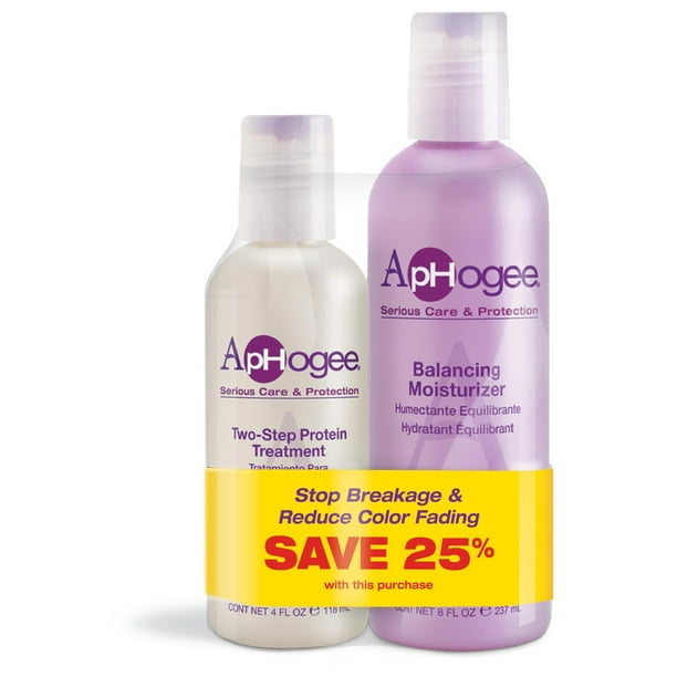 Paquete para el cuidado del cabello Aphogee, tratamiento proteico en dos pasos, 120 ml, y humectante equilibrante, 240 ml