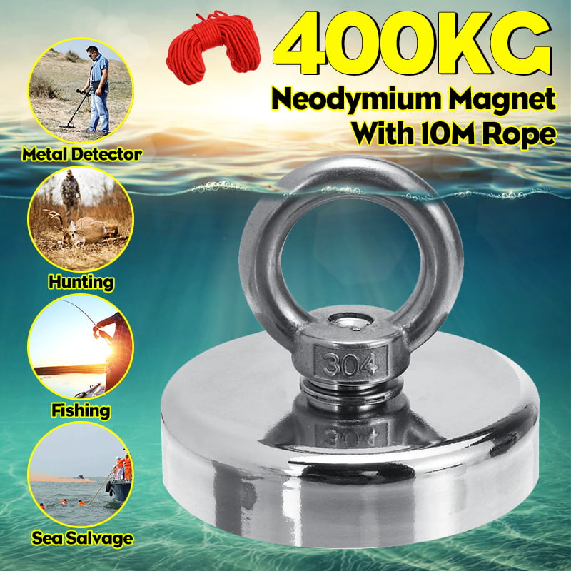 300/500kg Strong Magnet Double Side Neodymium Fishing Metal Detector 10m Rope 