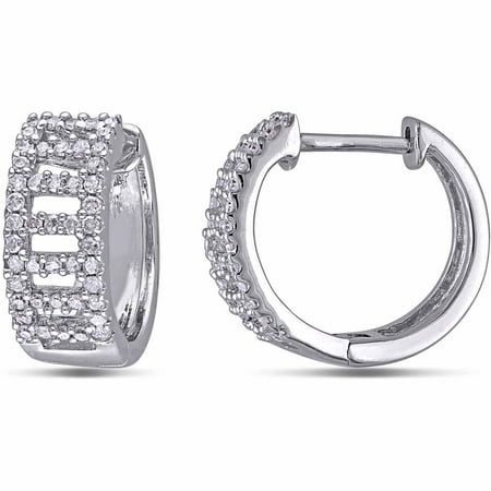 Miabella 1 3 Carat Diamond 10kt White Gold Hoop Earrings Miabella 1 3 Carat Diamond 10kt White Gold Hoop Earrings