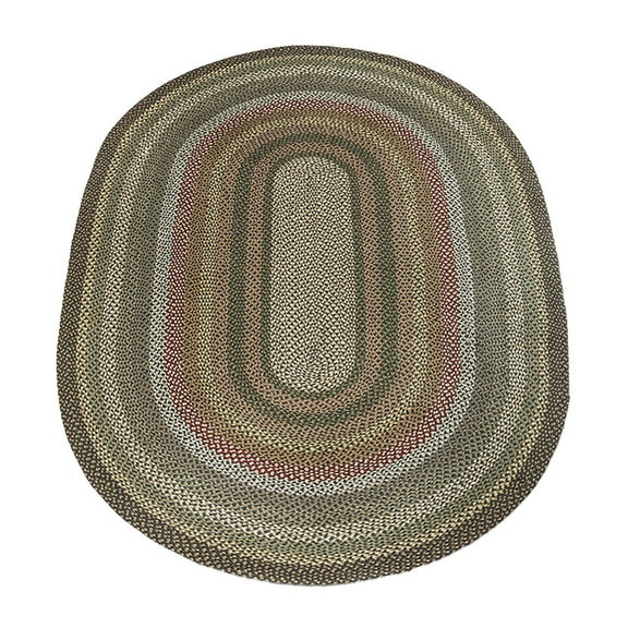 Home Indoor Decorative Jute C-051 Fir, Ivory Braided Rug, Oval 6' x 9'