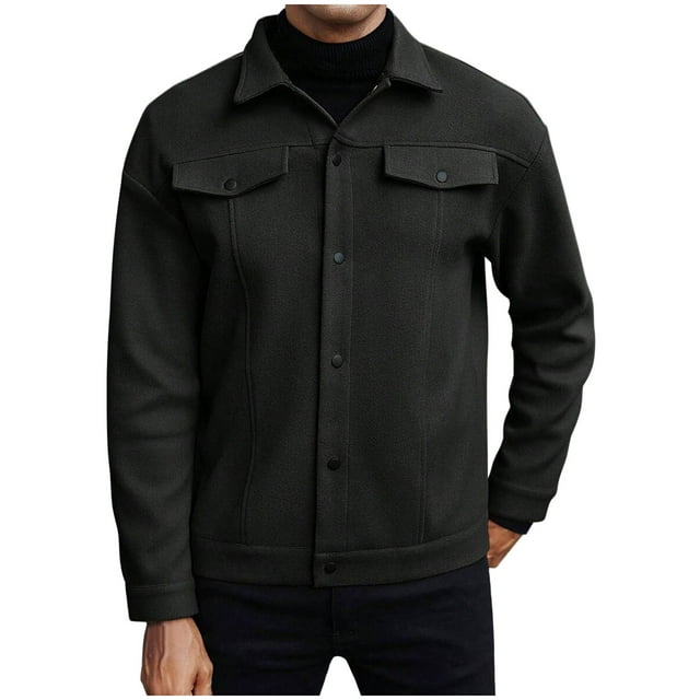 zfhfof Men's Button Down Flannel Shirt Jacket Business Casual Laple Long Sleeve Shacket Jackets Lightweight Overshirts
