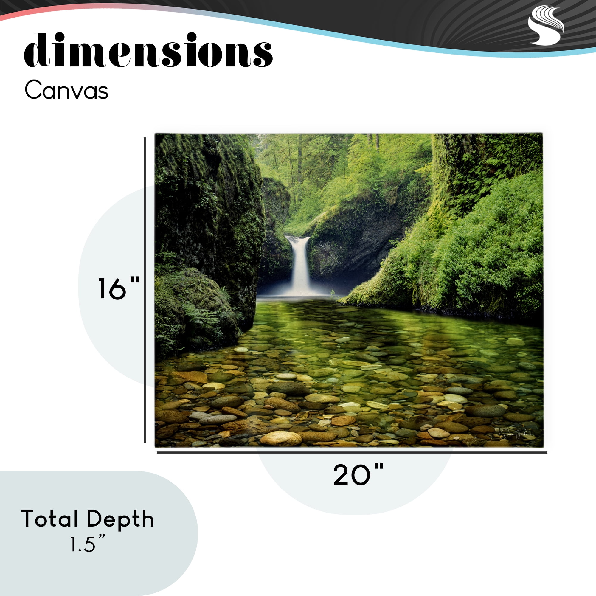 Stupell Industries Punchbowl Falls in Emerald Forest Canvas Wall Art, design by Dennis Frates