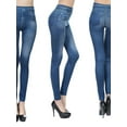 thumbnail image 5 of MarinaVida Women's Denim Print Fake Jeans Look Like Leggings Sexy Stretchy High Waist Slim Skinny Jeggings, 5 of 5
