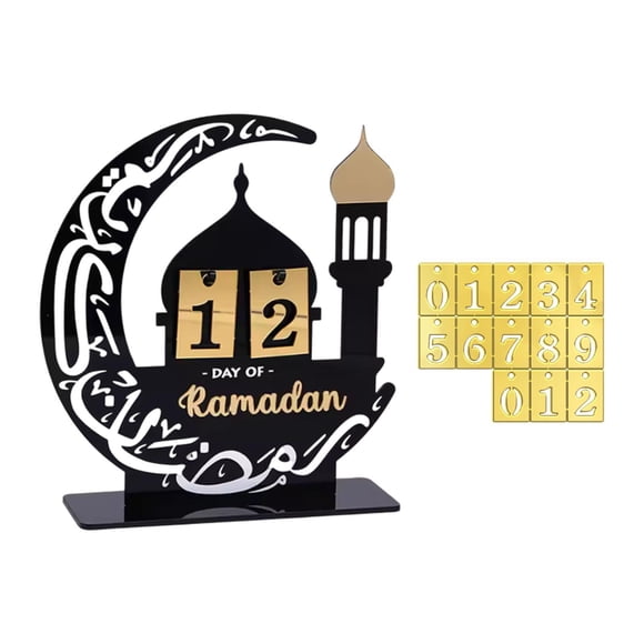 Calendario de Adviento de Ramadán Eid Mubarak Regalo Adorno de mesa Escritorio Oficina Vacaciones En forma de luna