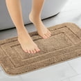 thumbnail image 2 of Unique Bargains Soft Absorbent Rug Non-Slip Plush Bath Mat for Bathroom Floor Brown 20"x32", 2 of 7