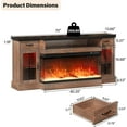 thumbnail image 7 of DreamCurship Fireplace TV Stand for TVs up to 80", Farmhouse TV Stand with Electric Fireplace, Glass Door Entertainment Center with Led Light, Media Console Table for Living Room, Black Brown, 7 of 7