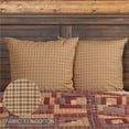 thumbnail image 3 of VHC Brands Khaki Tan Rustic Bedding Millsboro Cotton Plaid Square Euro Sham, 3 of 5