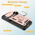 thumbnail image 4 of Dteck for Google Pixel 8 Pro Bracket Shell Case, Shockproof Heavy Duty Kickstand Rotate Ring Stand Magnetic with Car Mount Holder Slide Lens Cover Rugged Case, rosegold, 4 of 7