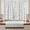 thumbnail image 2 of Ambesonne Geometric Kitchen Curtains, Retro Triangles Dots, 55"x45", Pale Pink Teal Black, 2 of 3