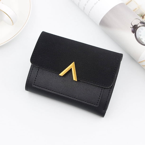 Cartera pequeña estilo coreano para mujer, tarjetero corto, billetera triple, tarjetero para mujer, minitarjetero