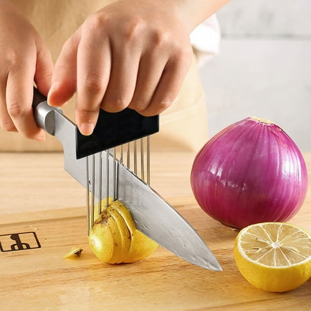 

Yoslce Accessories Tomato Vegetables Cutting Aid Holder Guide Slicing Cutter Safe Fork Tools