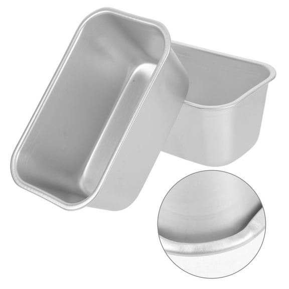 OUNONA 2pcs Aluminum Alloy Baking Molds Rectangle Loaf Cake Tin Molds Non-Stick Cheesecake Kitchen Bakeware Bread Toast Baking Tool