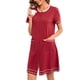 thumbnail image 5 of Batas de mujer para estar en casa, de manga corta, cómodas, informales, de maternidad, para lactancia, ropa de dormir holgada, de manga corta, camisón de talla grande, pijamas para mujer, 5 of 6