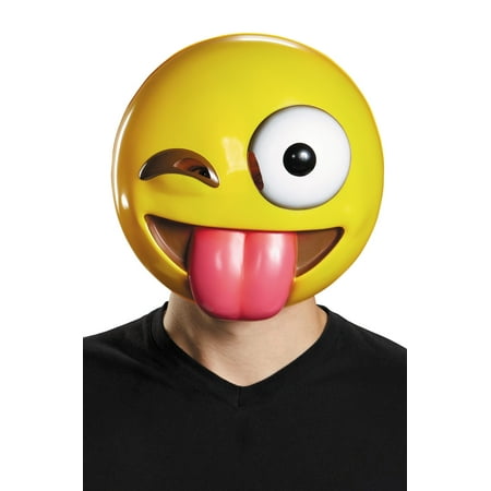 Tongue Out Emoticon Mask Adult Halloween Accessory