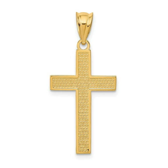 Real 14kt Yellow Gold Cross Pendant; for Adults and Teens; for Women and Men
