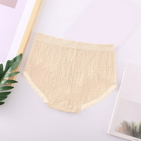 

eczipvz Panties for Women Women s Comfortable Seamless Lace Lace Briefs Pure White Breathable Women s Underwear Beige M