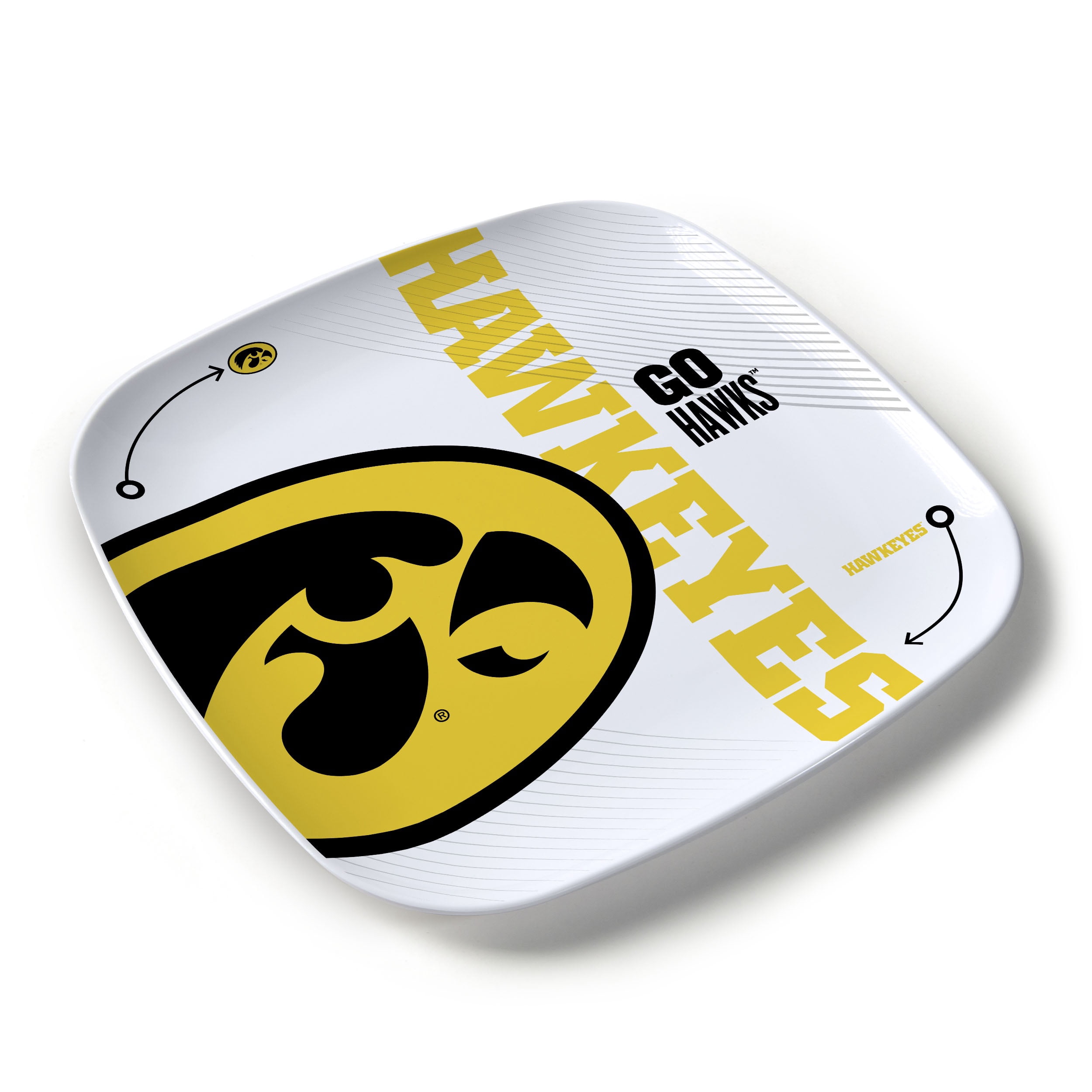 YouTheFan NCAA Iowa Hawkeyes Large Party Plate