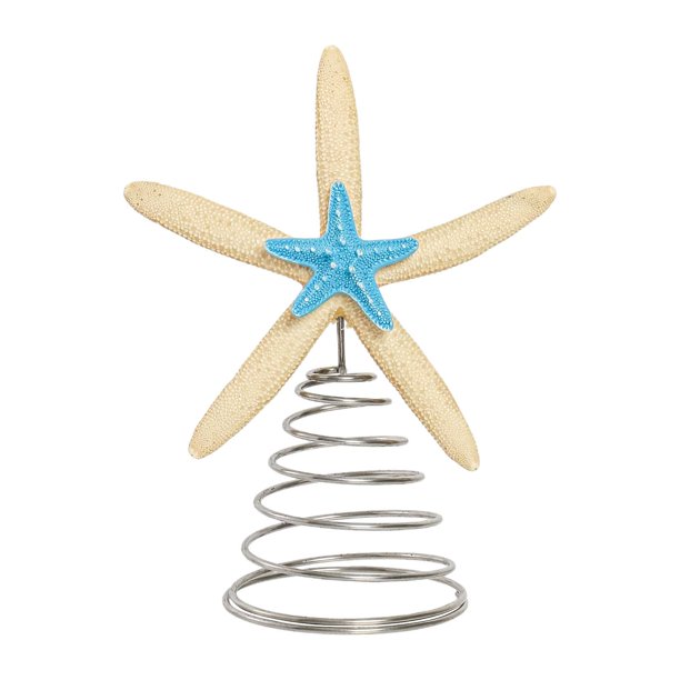 Adorno de estrella de resina coleccionable para la parte superior del árbol de Navidad, acento de temporada Estrella de mar