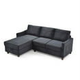 thumbnail image 5 of Glory Furniture Monica Velvet Sectional with Storage in Black, 5 of 8