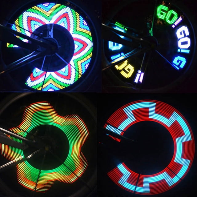 Opolski 32LED DIY Bicycle Light Colorful Bike Wheel Spoke Light Cycling Tire Signal Lamp
