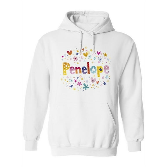 Colorful Name "penelope" Hoodie Women -Image by Shutterstock, Female Medium