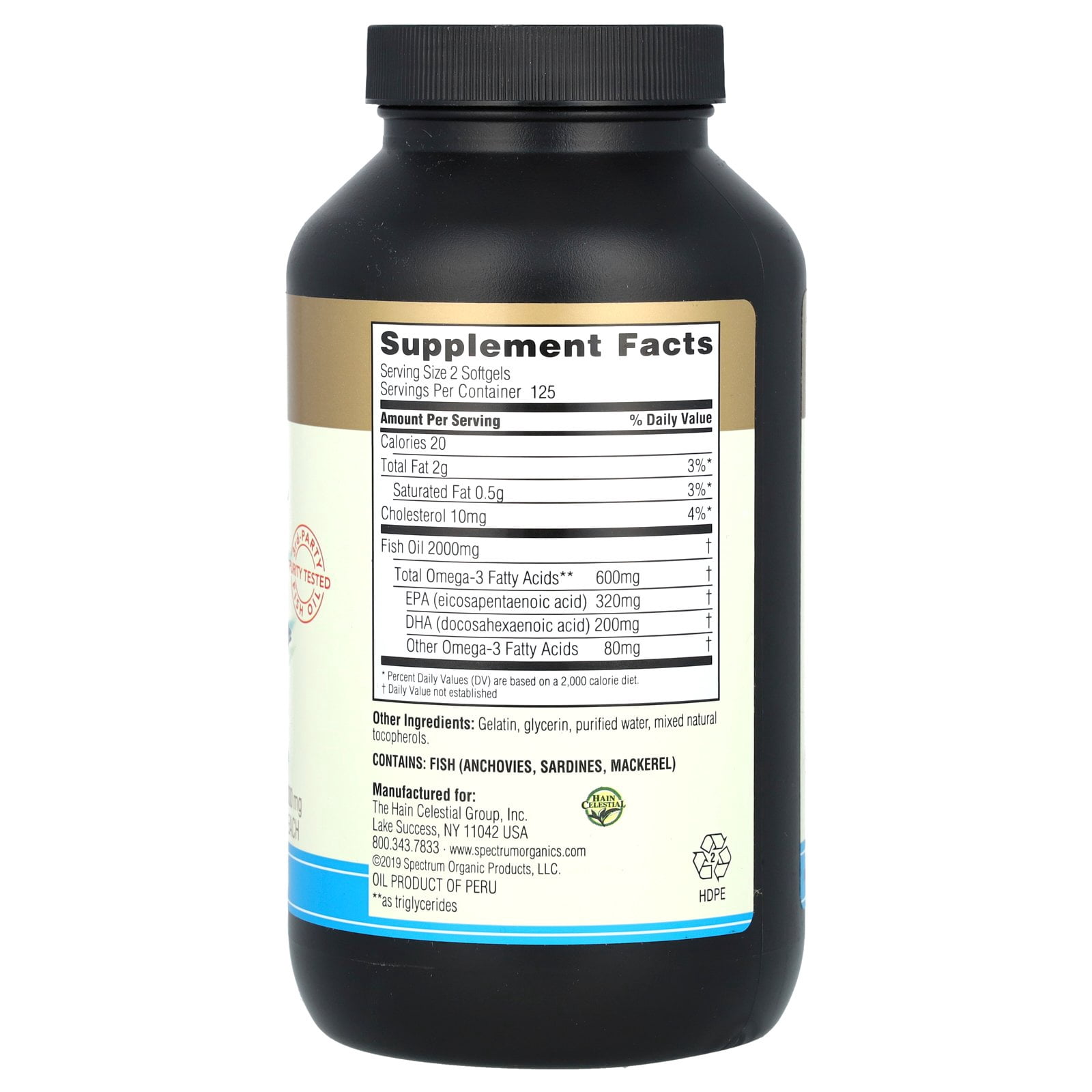 Spectrum Essentials Fish Oil Omega-3 - 1000mg - 250 Softgels